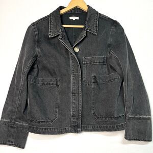 MSRP $198 Whimsy + Row Jordan Jacket Black Organic Cotton Denim Chore Coat M
